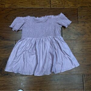 Torrid peplum gauze smocked off-shoulder top‎